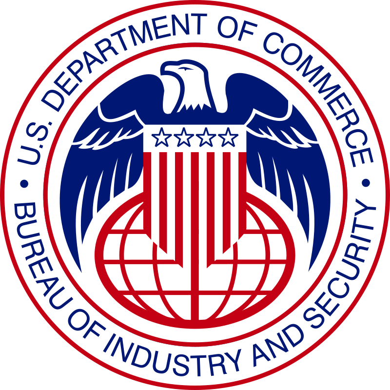 US Bureau of Industry & Security logo, Department of Commerce